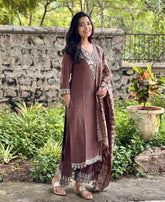 HANDLOOM COTTON KURTI WITH EMBROIDERY WORK