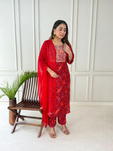 Beautiful heavy premium fully handwork kurti. pant and dupatta