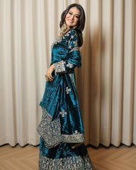 PRESENTING GOOD QUALITY HEAVY VELVET KURTA & PANT (3-PIS SET)