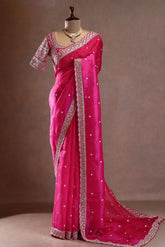 Premium Tibby silk saree PINK