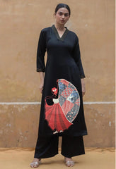 Beautiful Suit Sets in Soft Tesla Slub Top With Plazzo