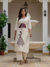 Beautiful Suit Sets in PURE KHADI COTTON Top With Plazzo, it is beautifully decorated with Multi thread work desgins