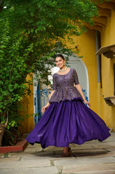 Lehenga Designer Sequins Embroidered Readymade Lehenga choli Set in purple, perfect for parties and functions.