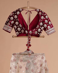 FESTIVAL SPECIAL SEQUENCE EMBROIDERY ON SILK FABRIC TOP AND PLAZZO WITH DUPATTA SET