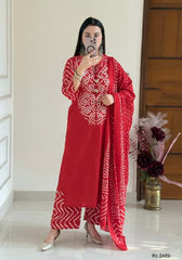 New straight kurta set with embroidered pattern & tassels with shell