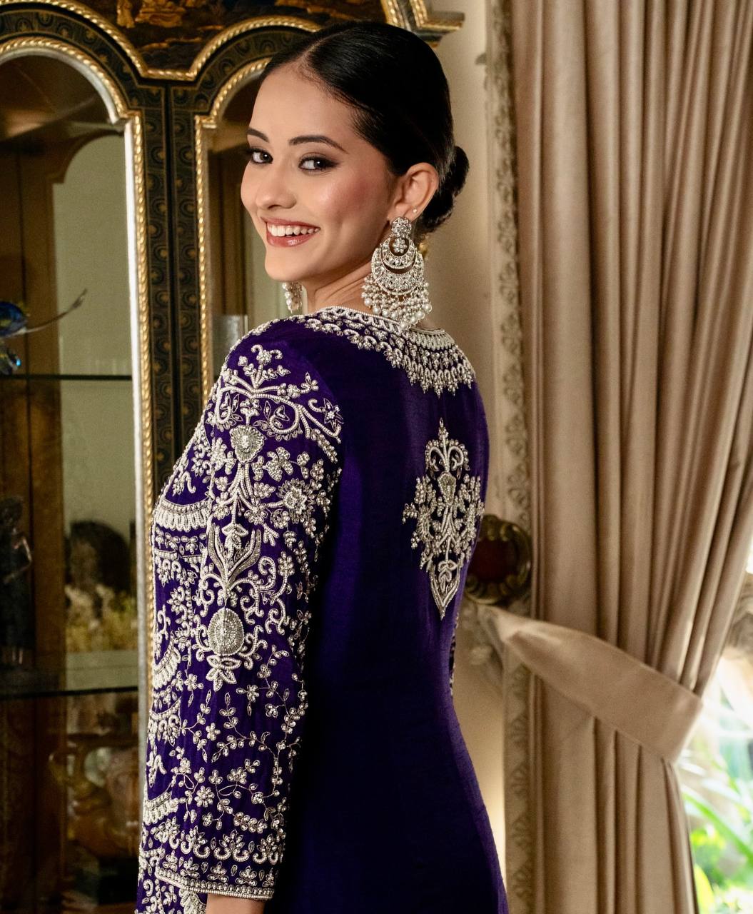 Royal Blue Embroidered Anarkali Suit with Palazzo & Dupatta AllTreandy