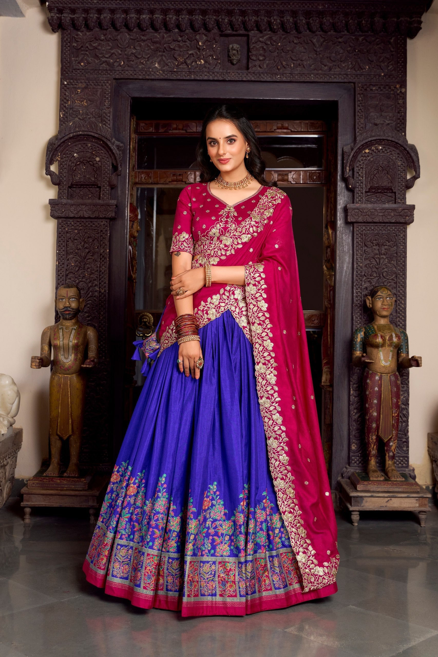 Silk Lehenga with Heavy Embroidery – Designer Festive Wear AllTreandy
