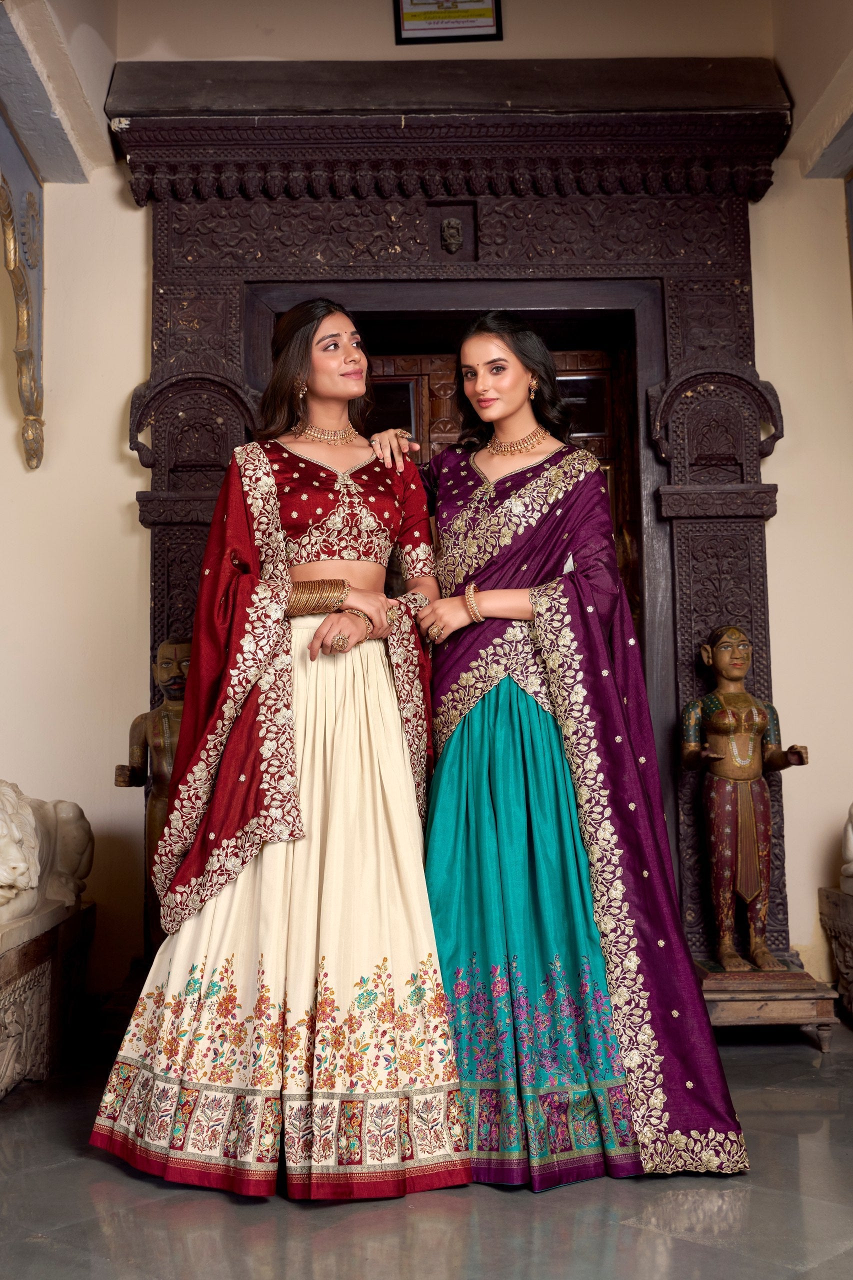 Silk Lehenga with Heavy Embroidery – Designer Festive Wear AllTreandy