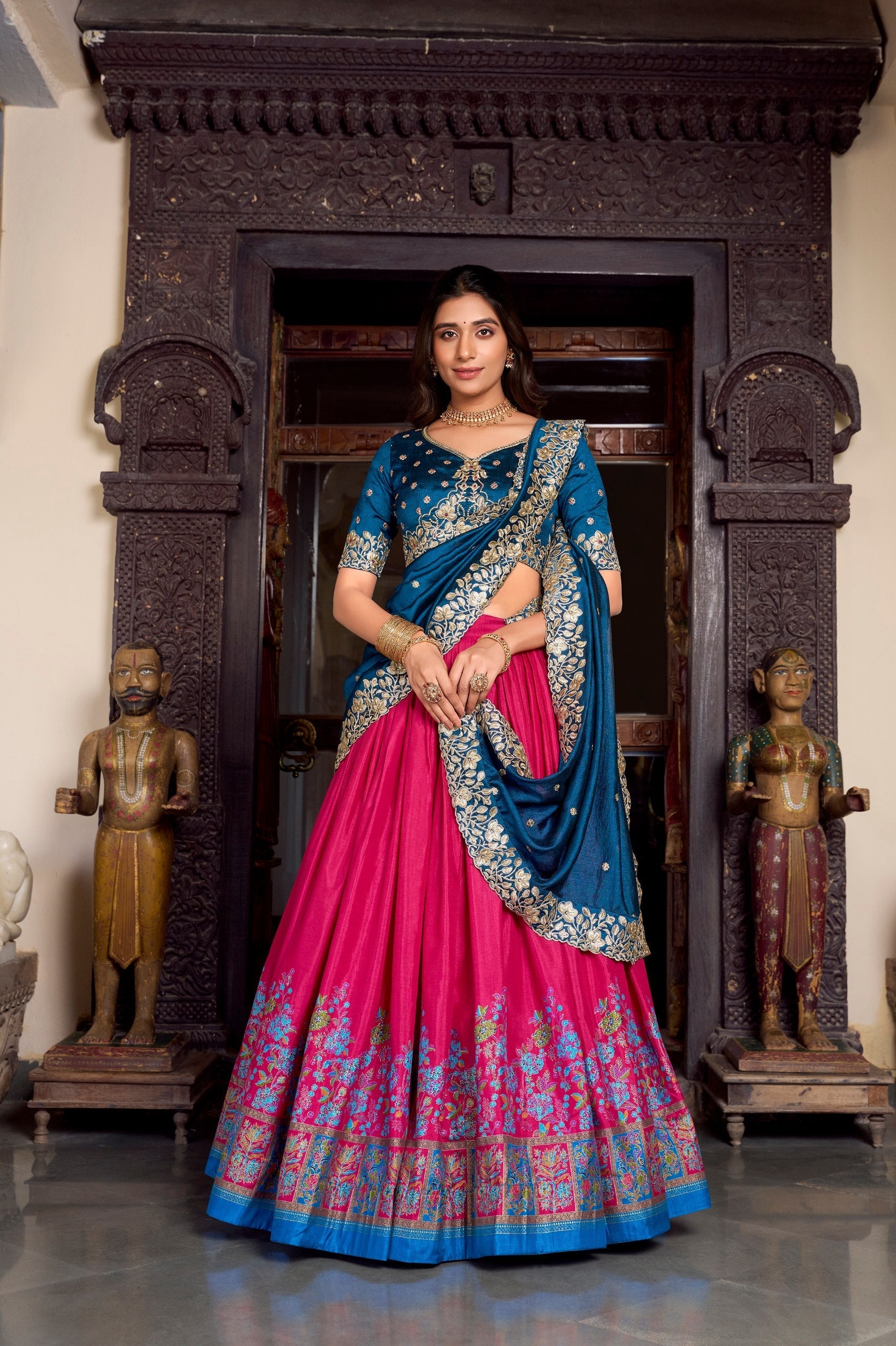 Silk Lehenga with Heavy Embroidery – Designer Festive Wear AllTreandy