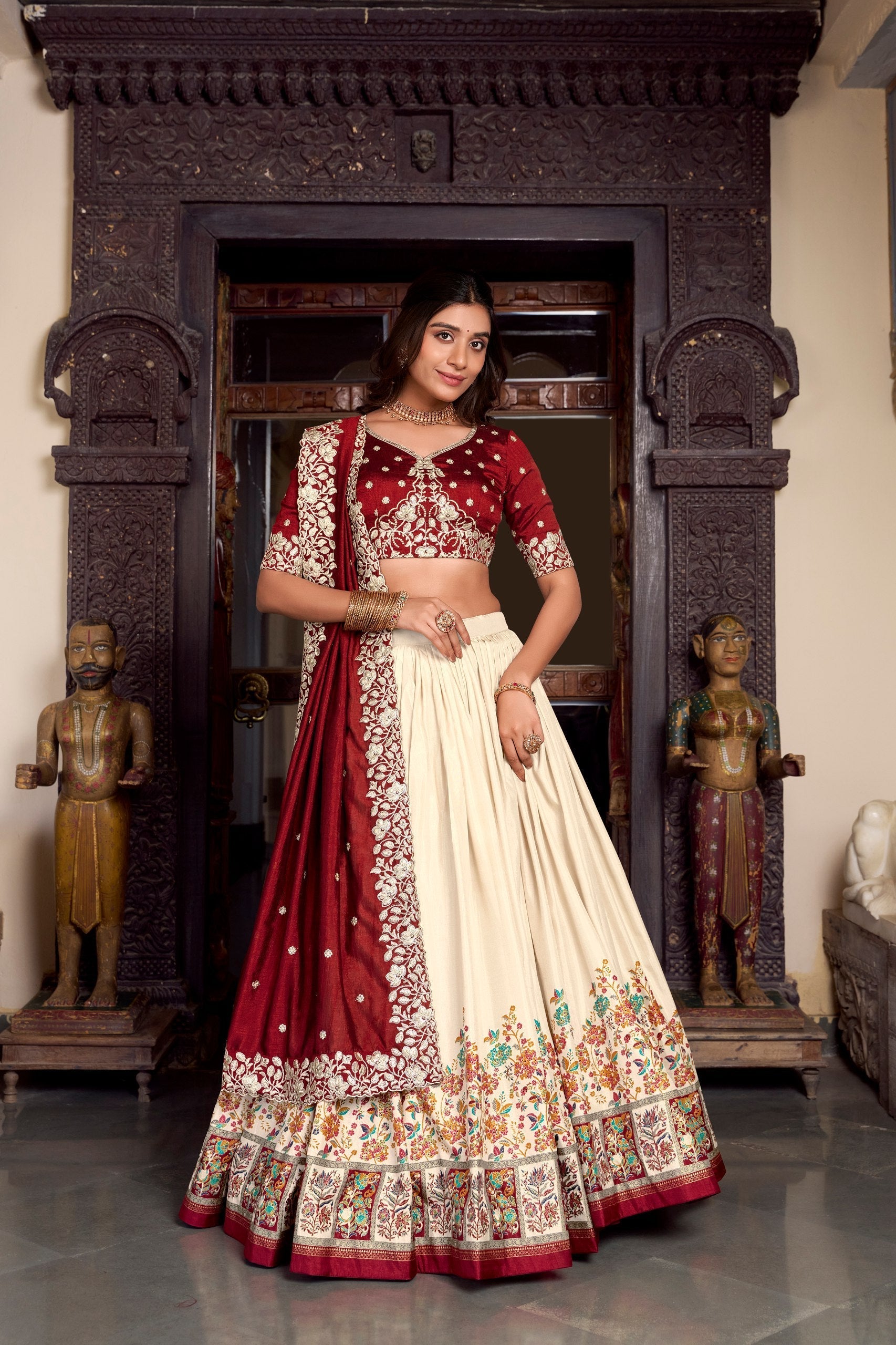 Silk Lehenga with Heavy Embroidery – Designer Festive Wear AllTreandy
