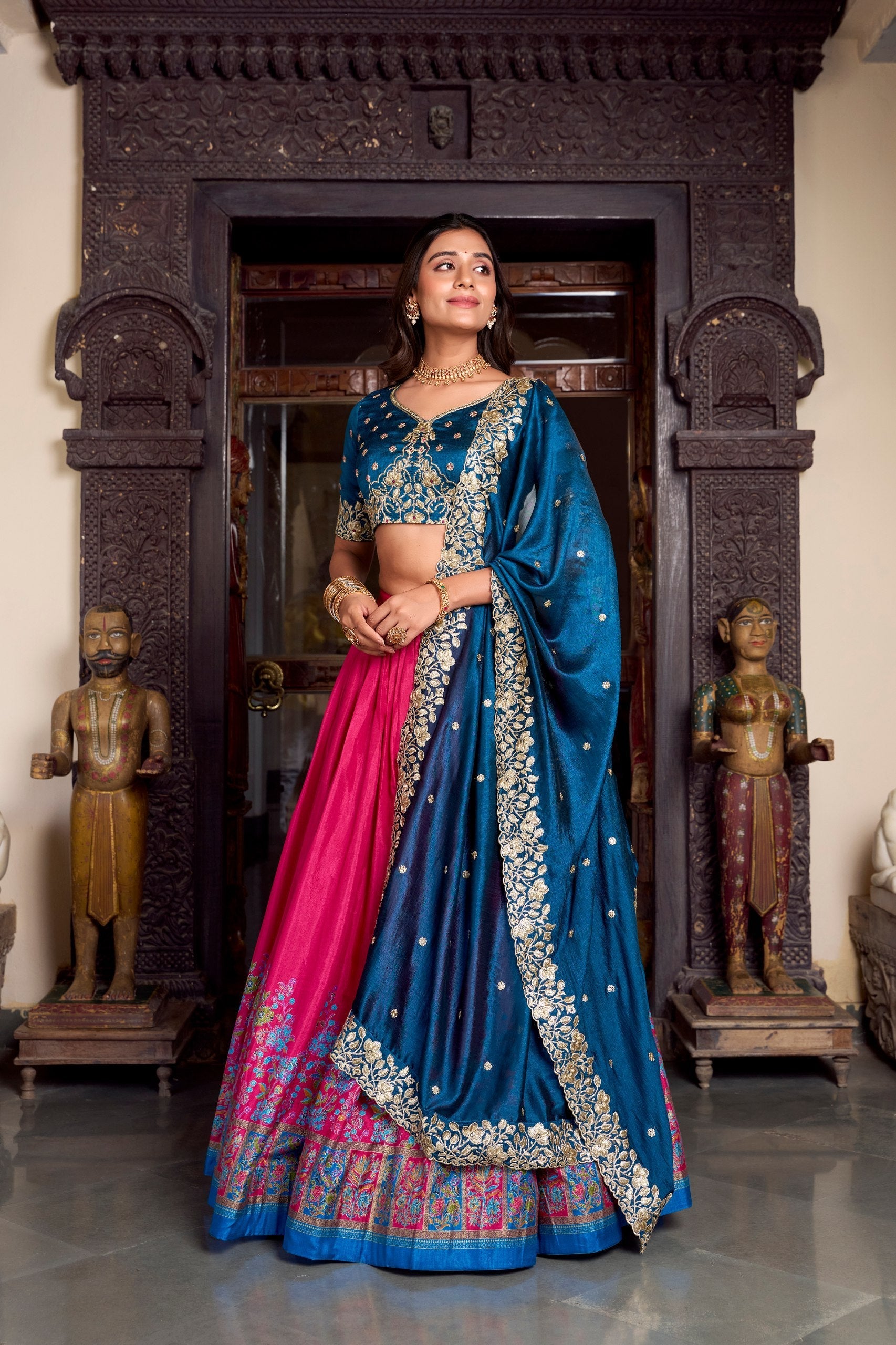 Silk Lehenga with Heavy Embroidery – Designer Festive Wear AllTreandy