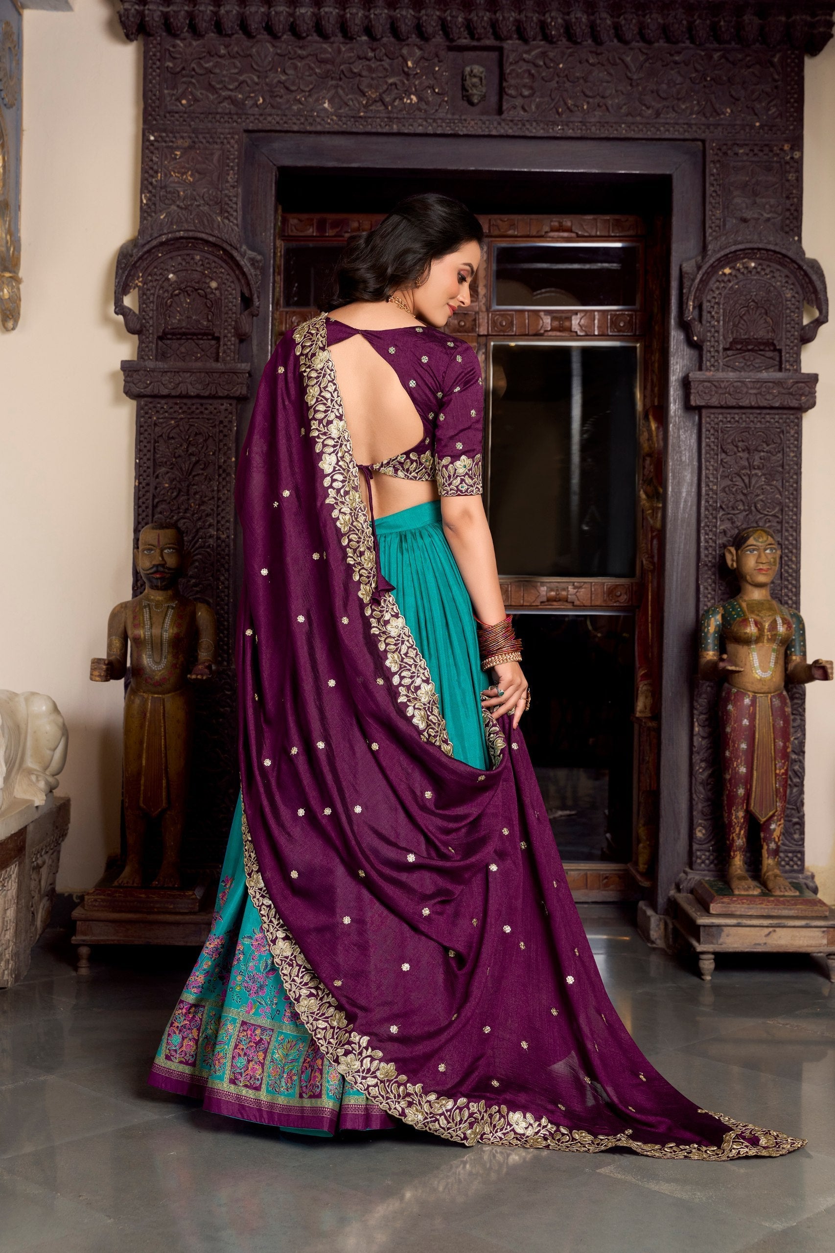 Silk Lehenga with Heavy Embroidery – Designer Festive Wear AllTreandy