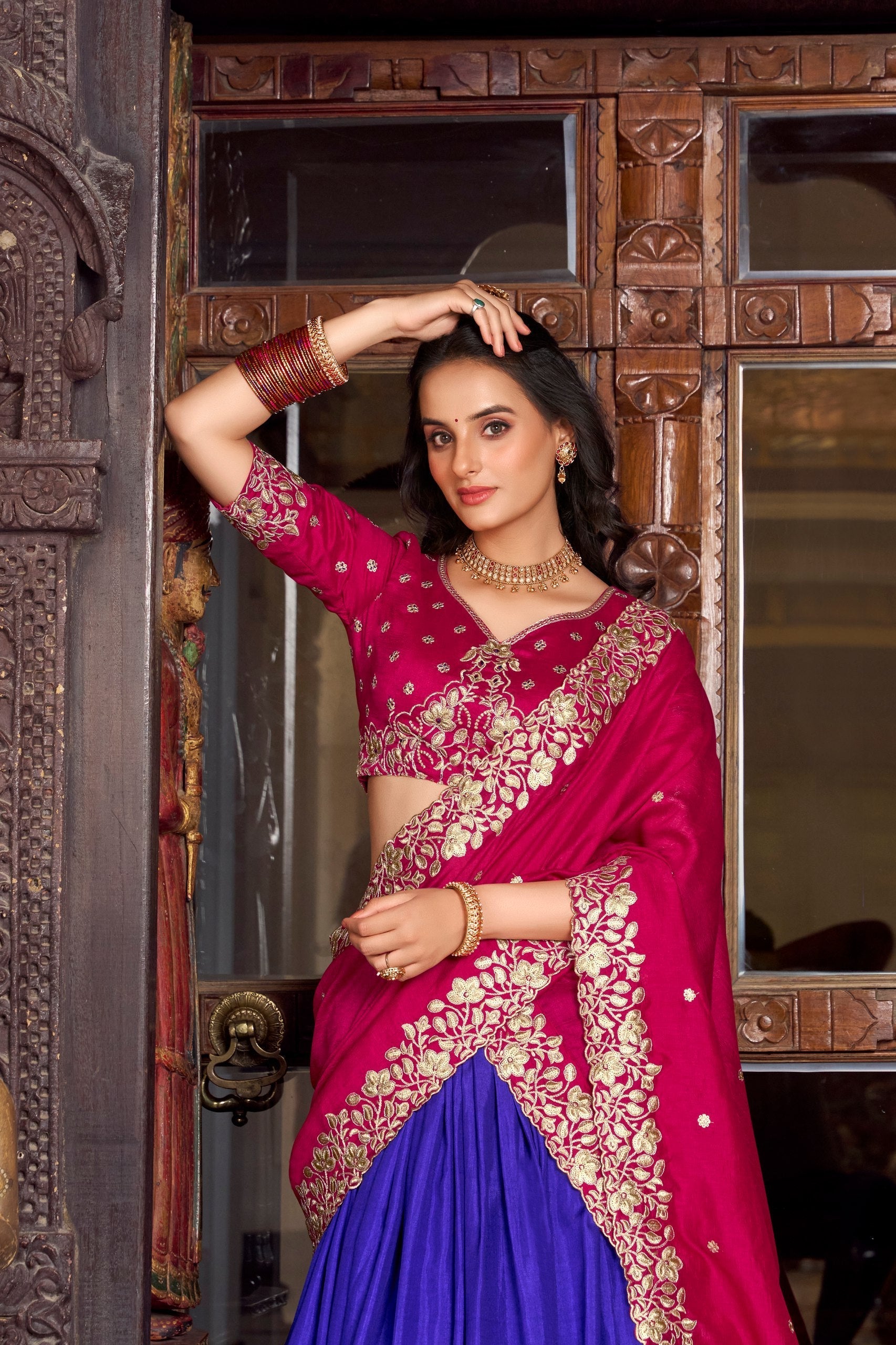 Silk Lehenga with Heavy Embroidery – Designer Festive Wear AllTreandy