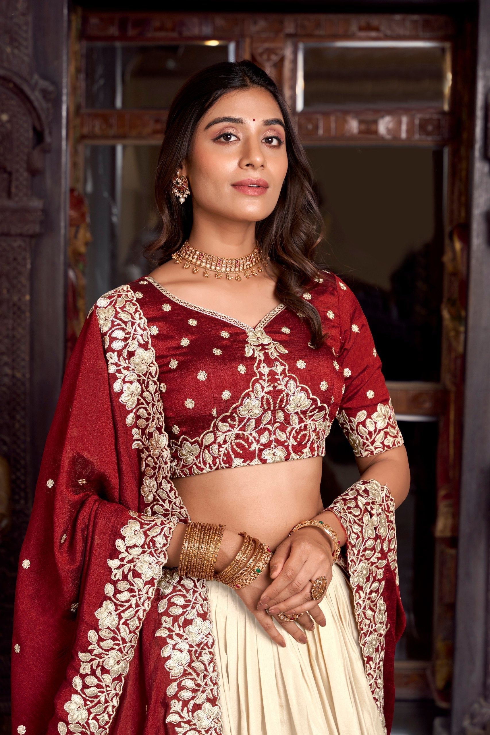 Silk Lehenga with Heavy Embroidery – Designer Festive Wear AllTreandy