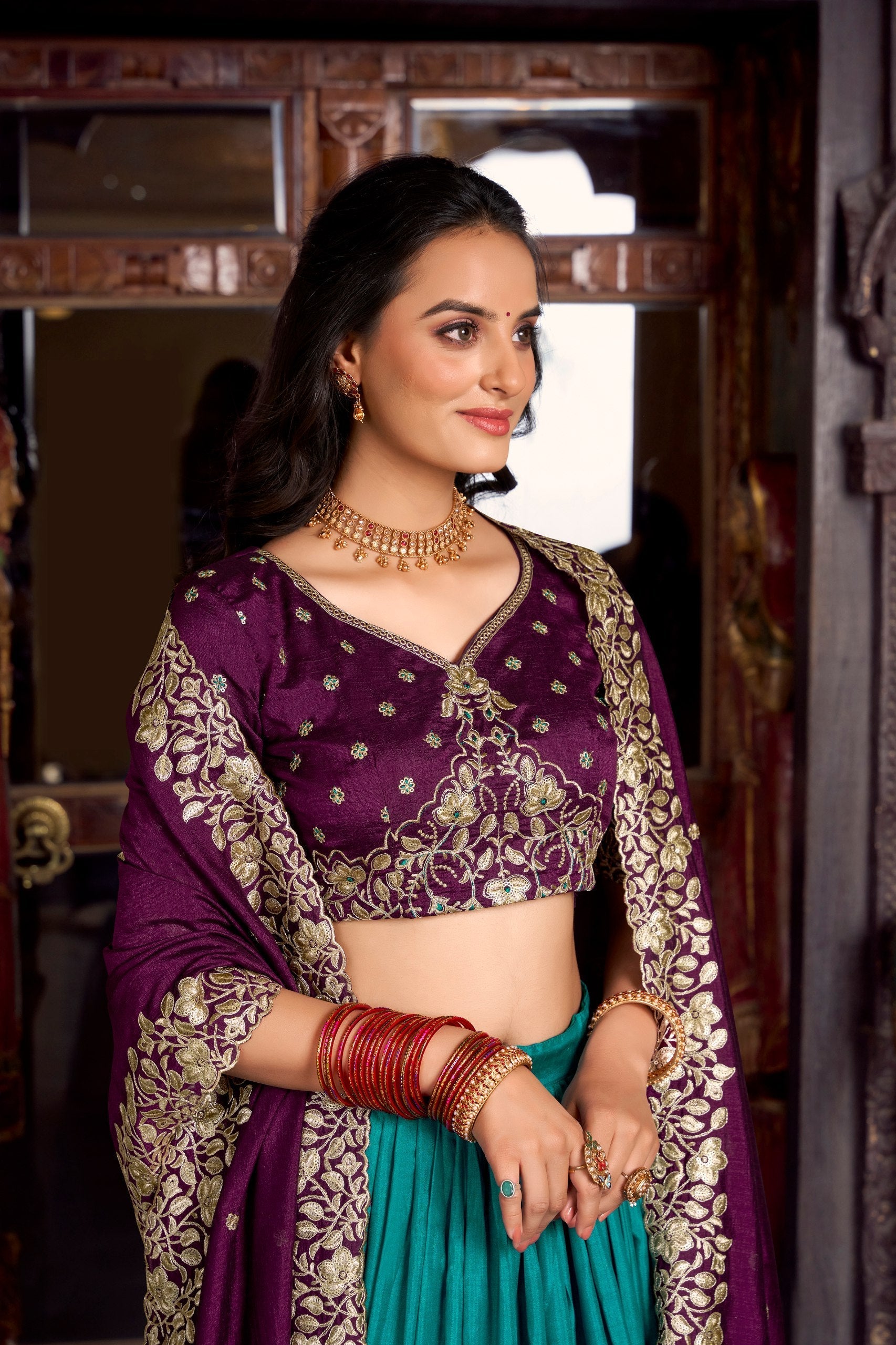 Silk Lehenga with Heavy Embroidery – Designer Festive Wear AllTreandy