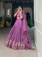 Golden Mustard Silk Lehenga with Blouse & Dupatta – Elegant Festive Wear AllTreandy