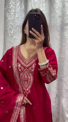 Elegant Embroidered Georgette Suit Set (Fully Stitched) AllTreandy