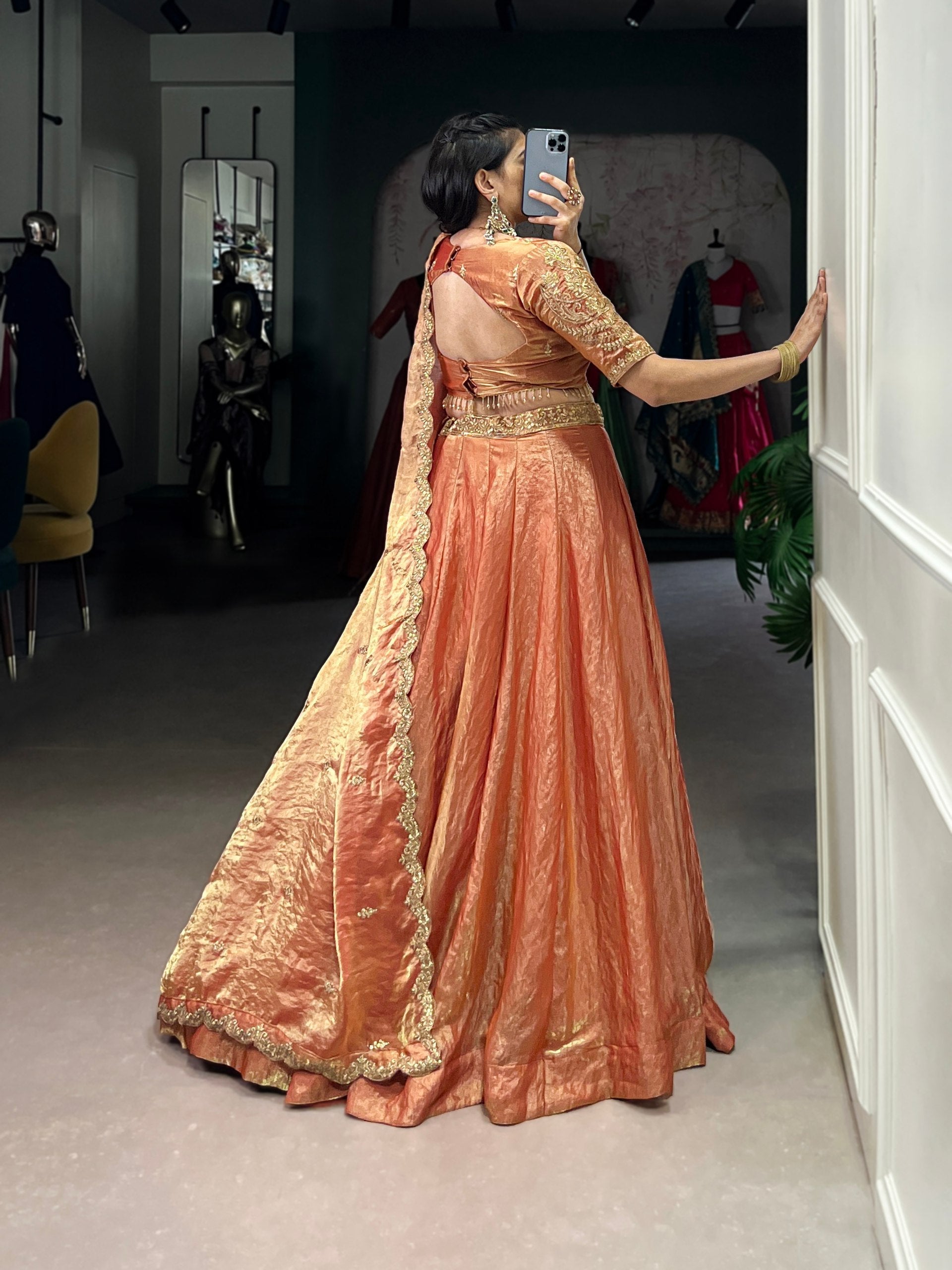 Elegant Lavender Gold Silk Lehenga with Embroidered Dupatta – Festive & Wedding Wear AllTreandy