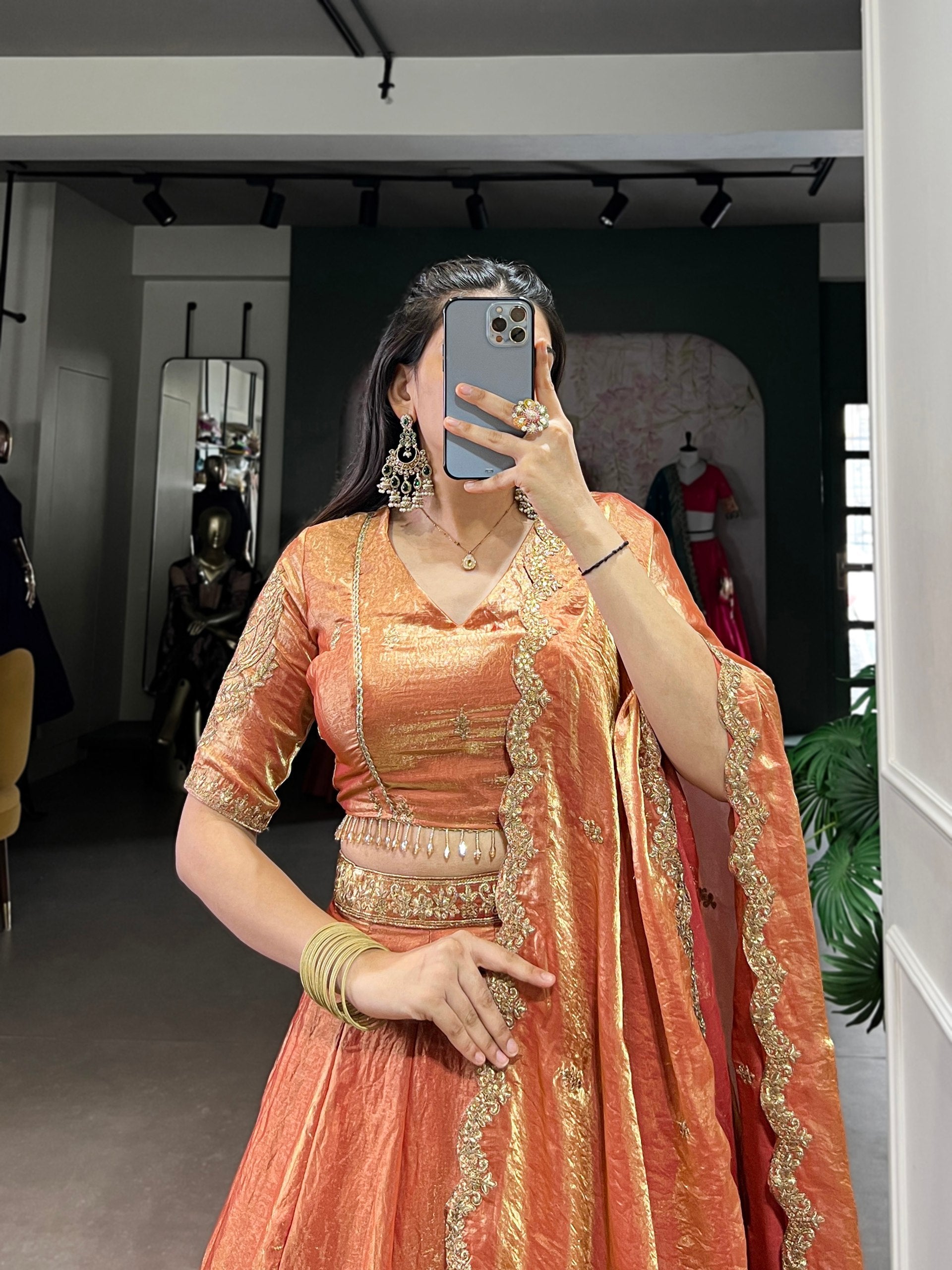 Elegant Lavender Gold Silk Lehenga with Embroidered Dupatta – Festive & Wedding Wear AllTreandy