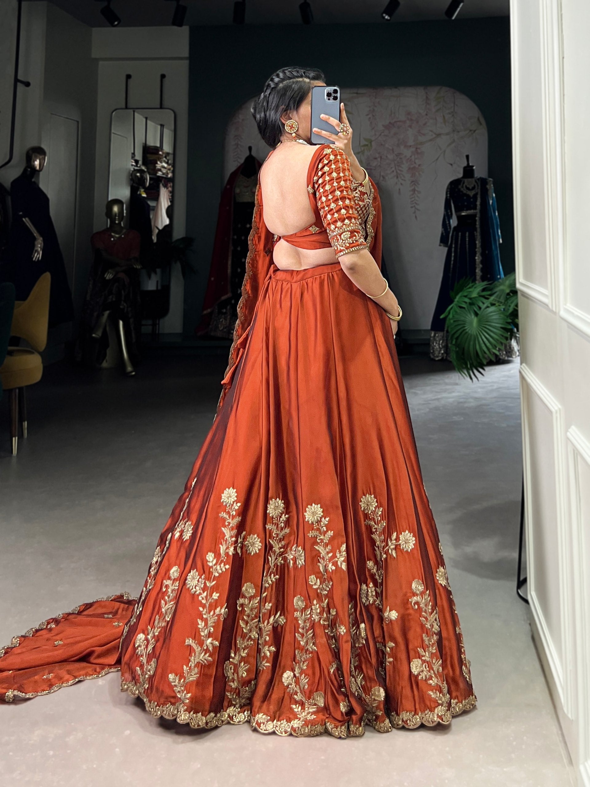 Elegant Lavender Gold Silk Lehenga with Embroidered Dupatta – Festive & Wedding Wear AllTreandy