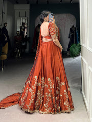 Elegant Lavender Gold Silk Lehenga with Embroidered Dupatta – Festive & Wedding Wear AllTreandy