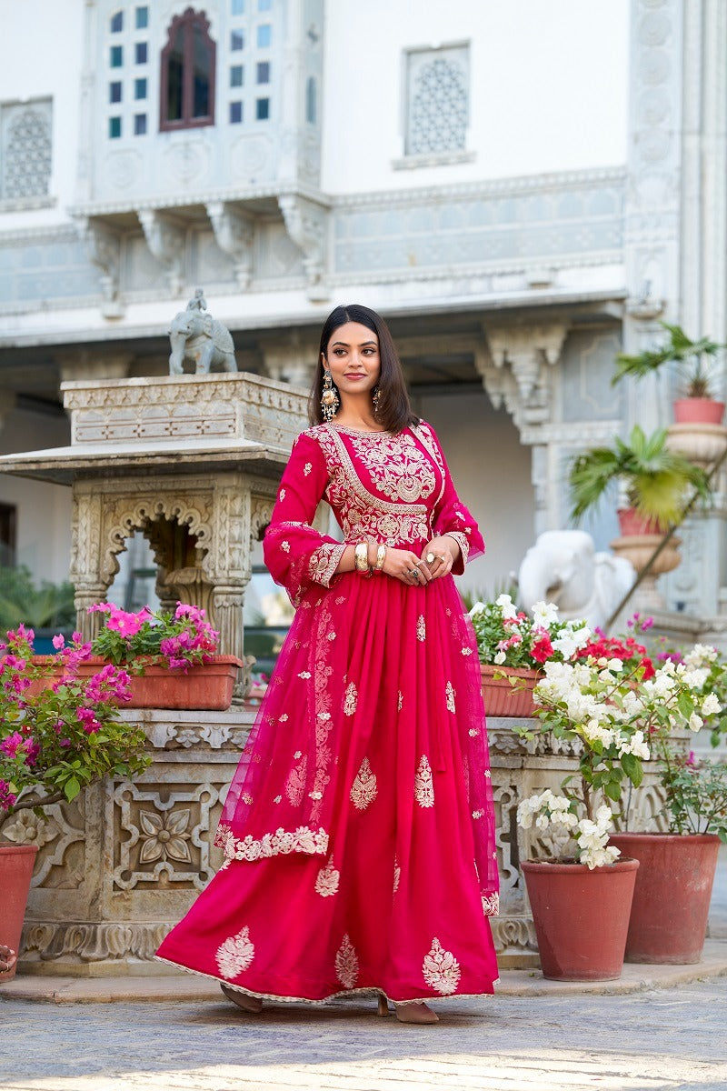 PREMIUM PINK  GEORGETTE GOWN