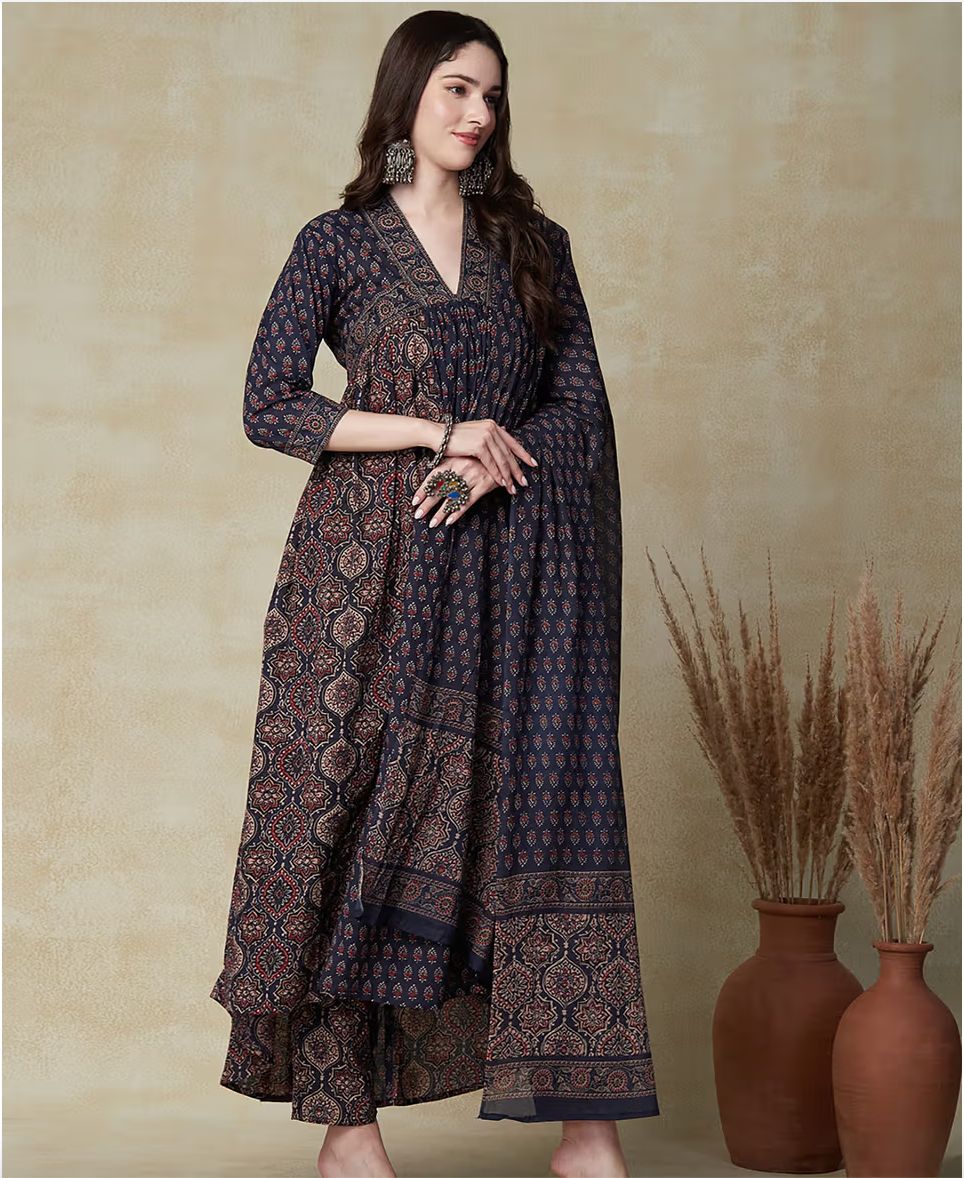 Tranding Cotton Suit set in  Printed New design kurta Pant with Dupatta