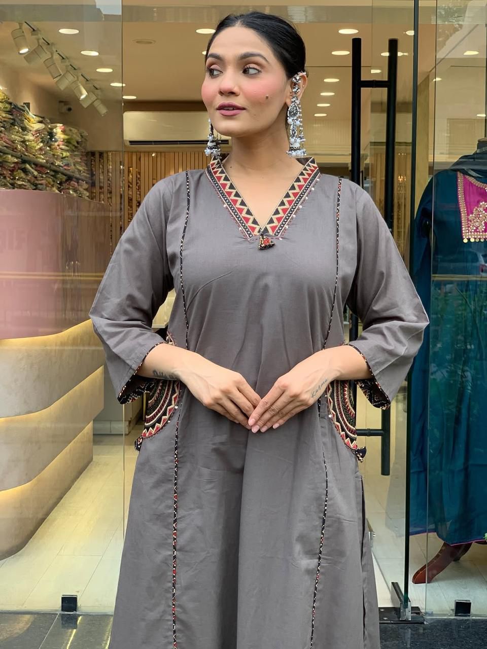 Beautiful pure cotton kurti pant dupatta set