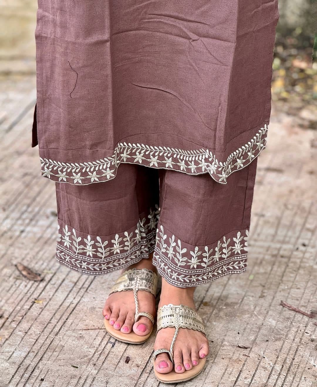 HANDLOOM  COTTON KURTI WITH EMBROIDERY WORK
