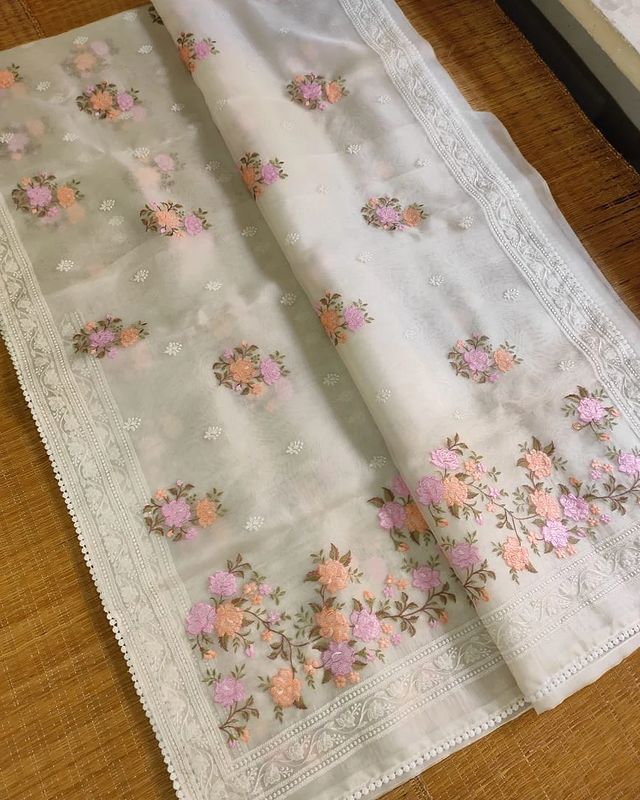 pure organza saree