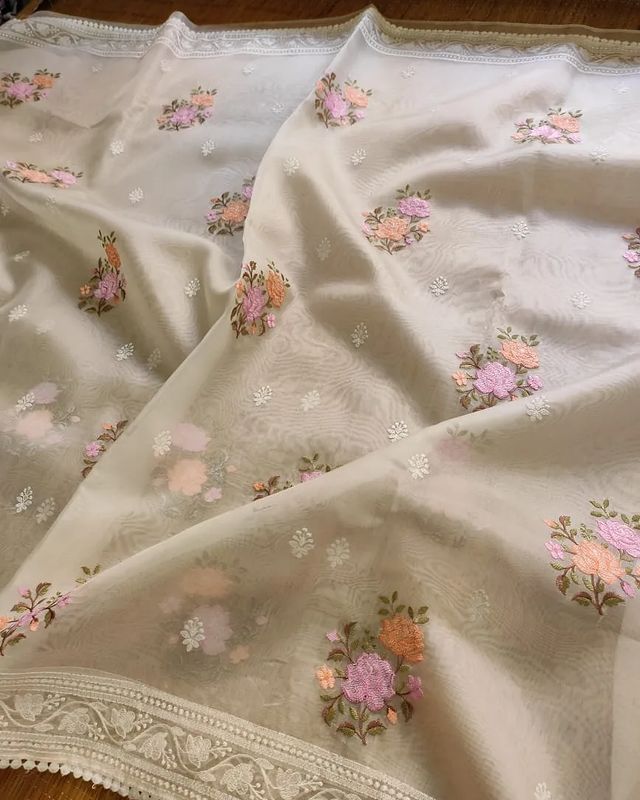 pure organza saree