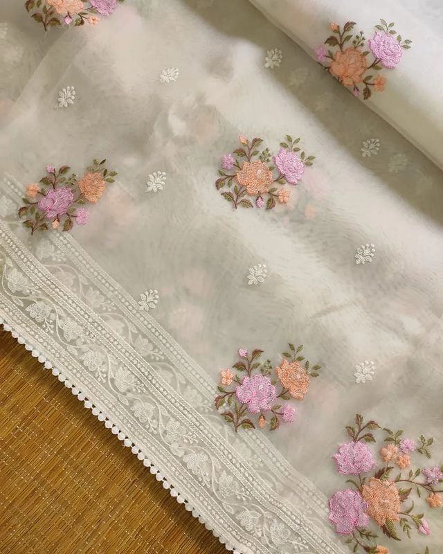 pure organza saree