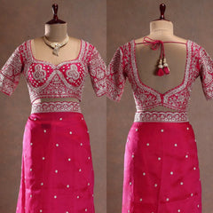 Premium Tibby silk saree PINK