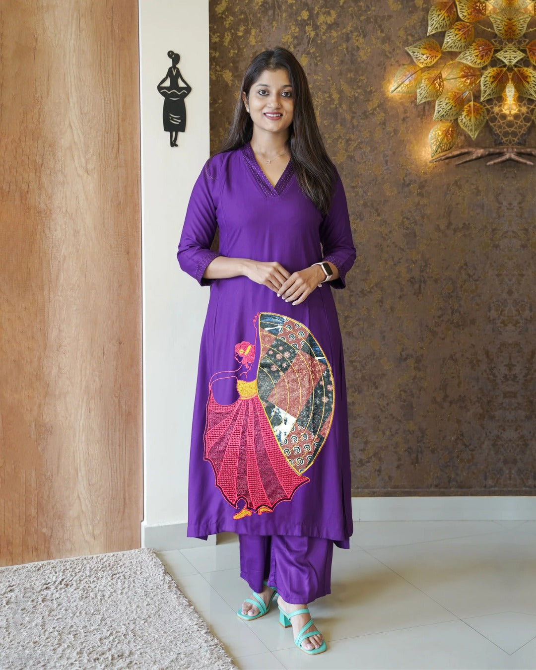 Beautiful Suit Sets in Soft Tesla Slub Top With Plazzo