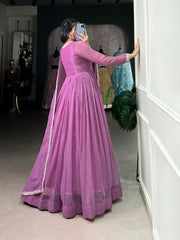 Pink Anarkali Suit with Dupatta for Women | Partywear & Wedding Anarkali Dress