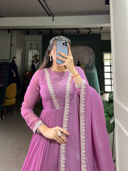 Pink Anarkali Suit with Dupatta for Women | Partywear & Wedding Anarkali Dress