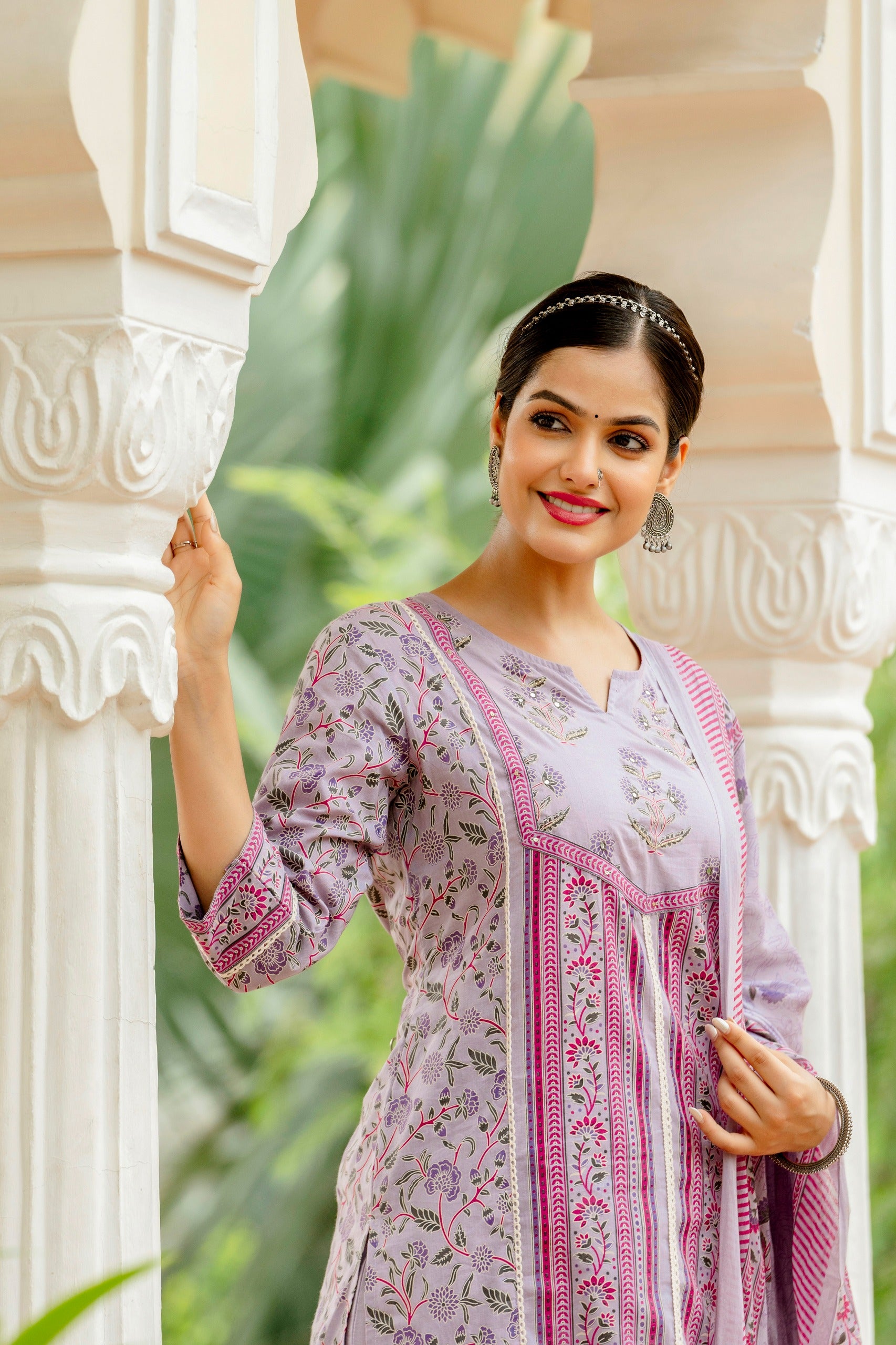 Beautiful kurti pant dupatta set in Premium Fine Cotton