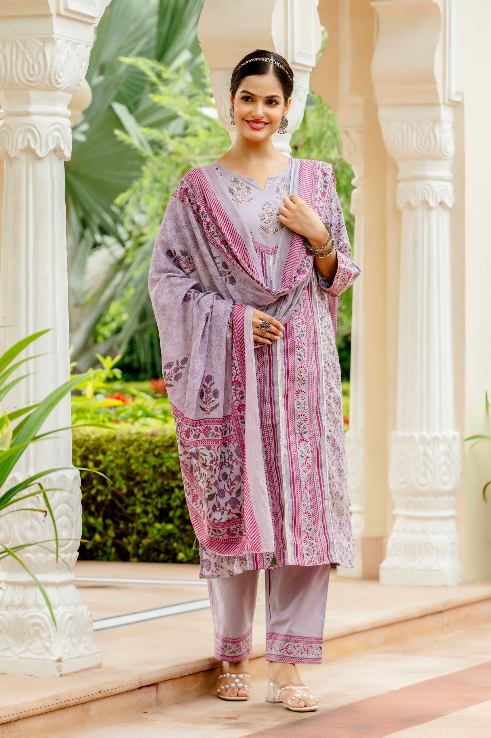 Beautiful kurti pant dupatta set in Premium Fine Cotton