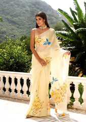 Soft pure organza handwork sarees