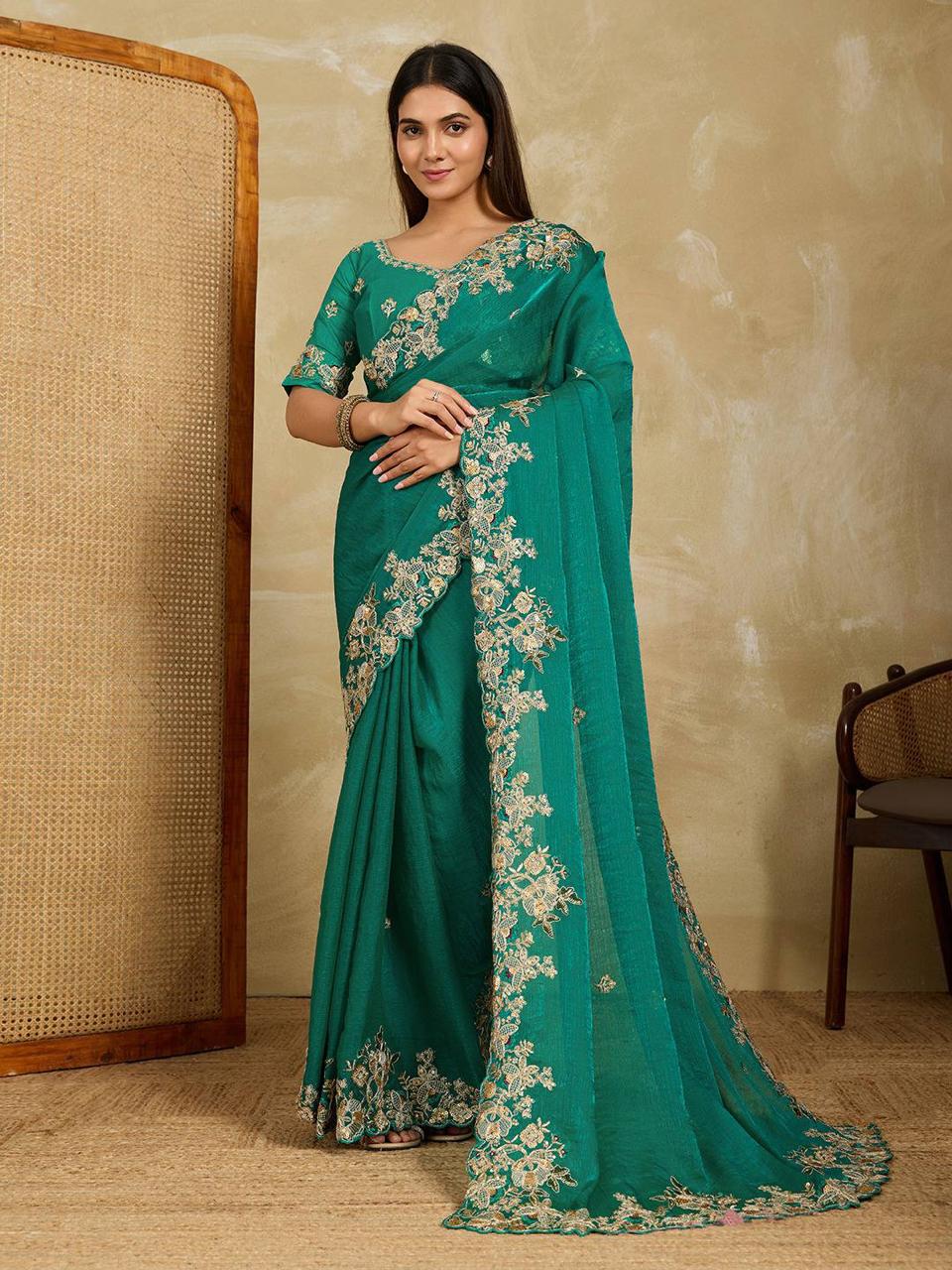 Saree for Wedding in Soft Fendy Chiffon