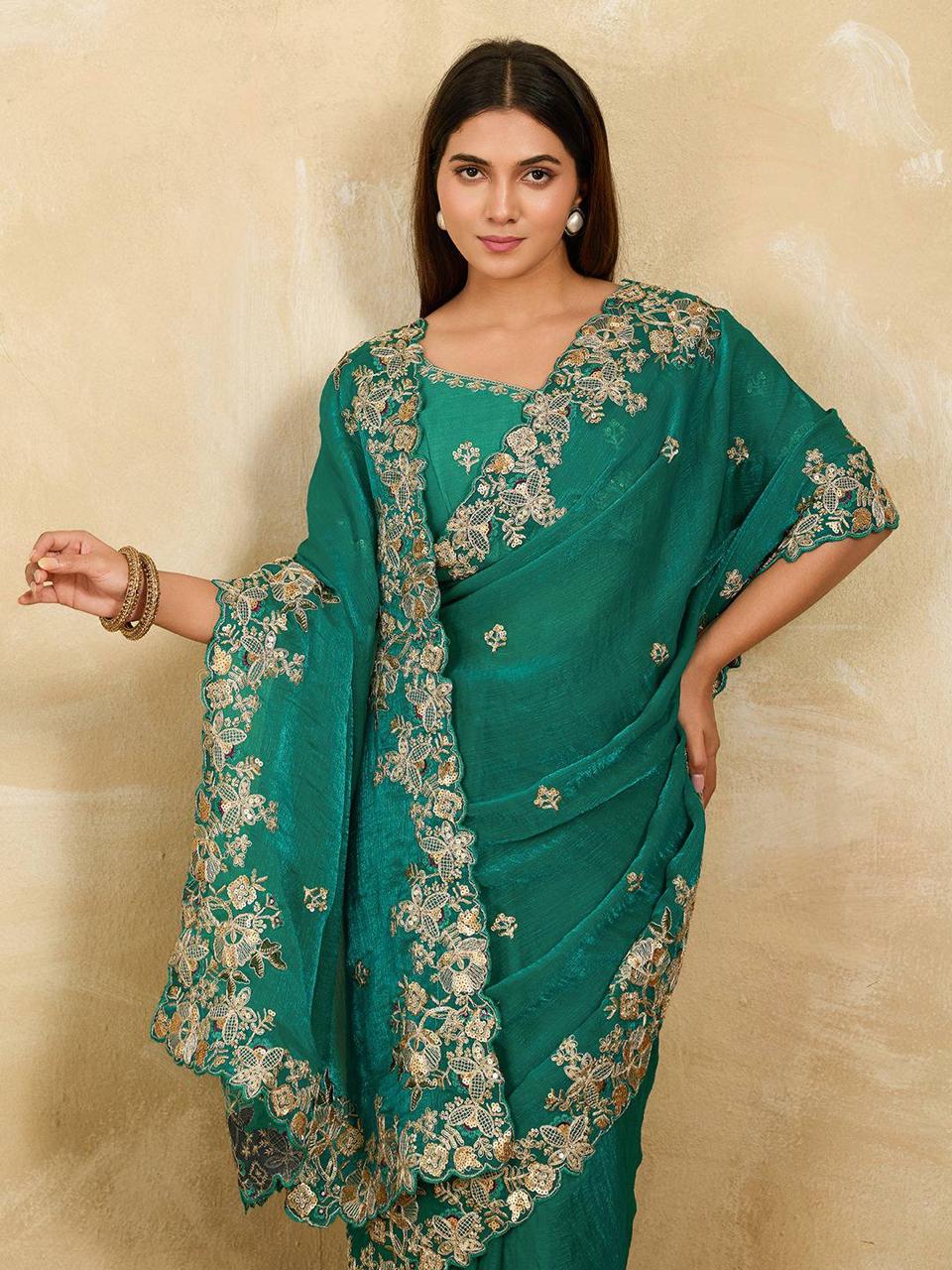 Saree for Wedding in Soft Fendy Chiffon