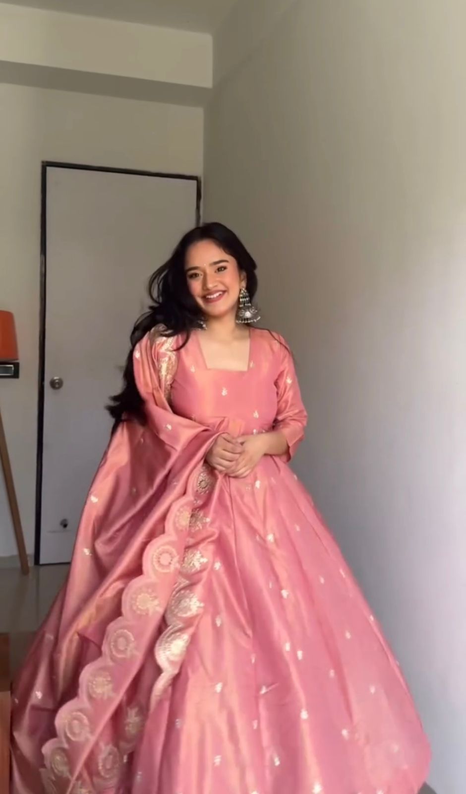 New Designer Party Wear Look Full Heavy Embroidery Sequence Work Gown With Fully Stiched and Dupatta Ready to Wear Collection