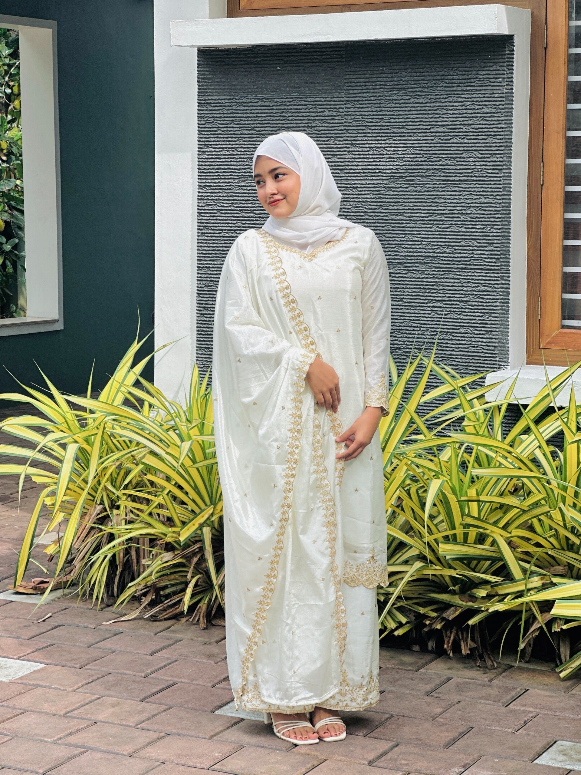 FESTIVAL SPECIAL SEQUENCE EMBROIDERY ON SILK FABRIC TOP AND PLAZZO WITH DUPATTA SET