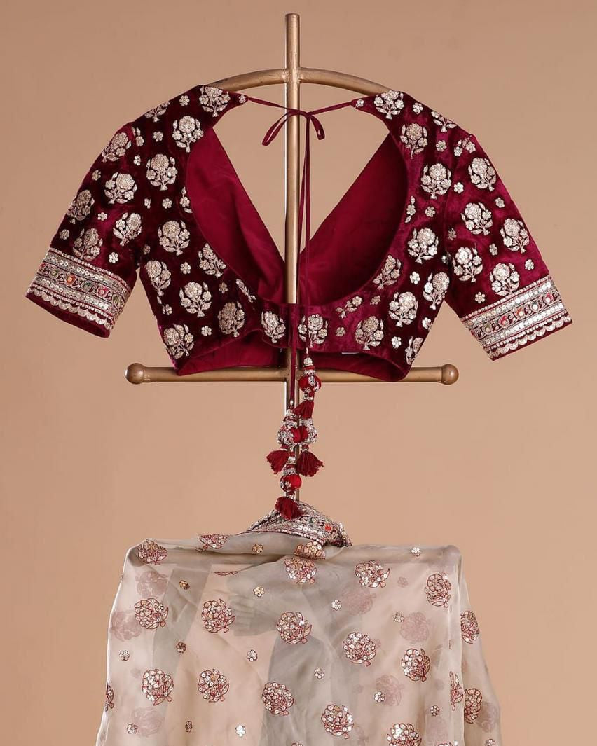 FESTIVAL SPECIAL SEQUENCE EMBROIDERY ON SILK FABRIC TOP AND PLAZZO WITH DUPATTA SET