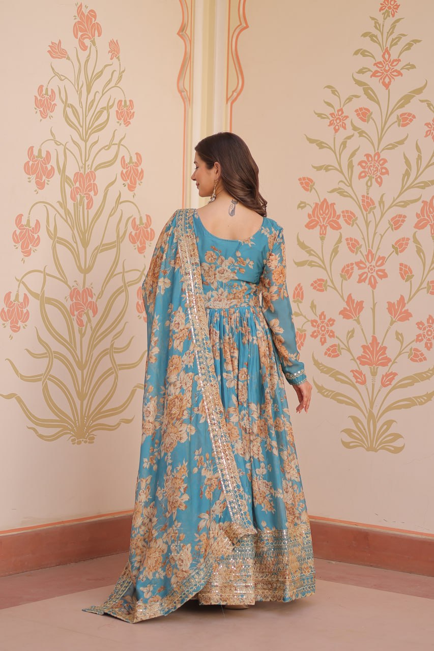 Premium Designer Readymade Gown-Dupatta Collections