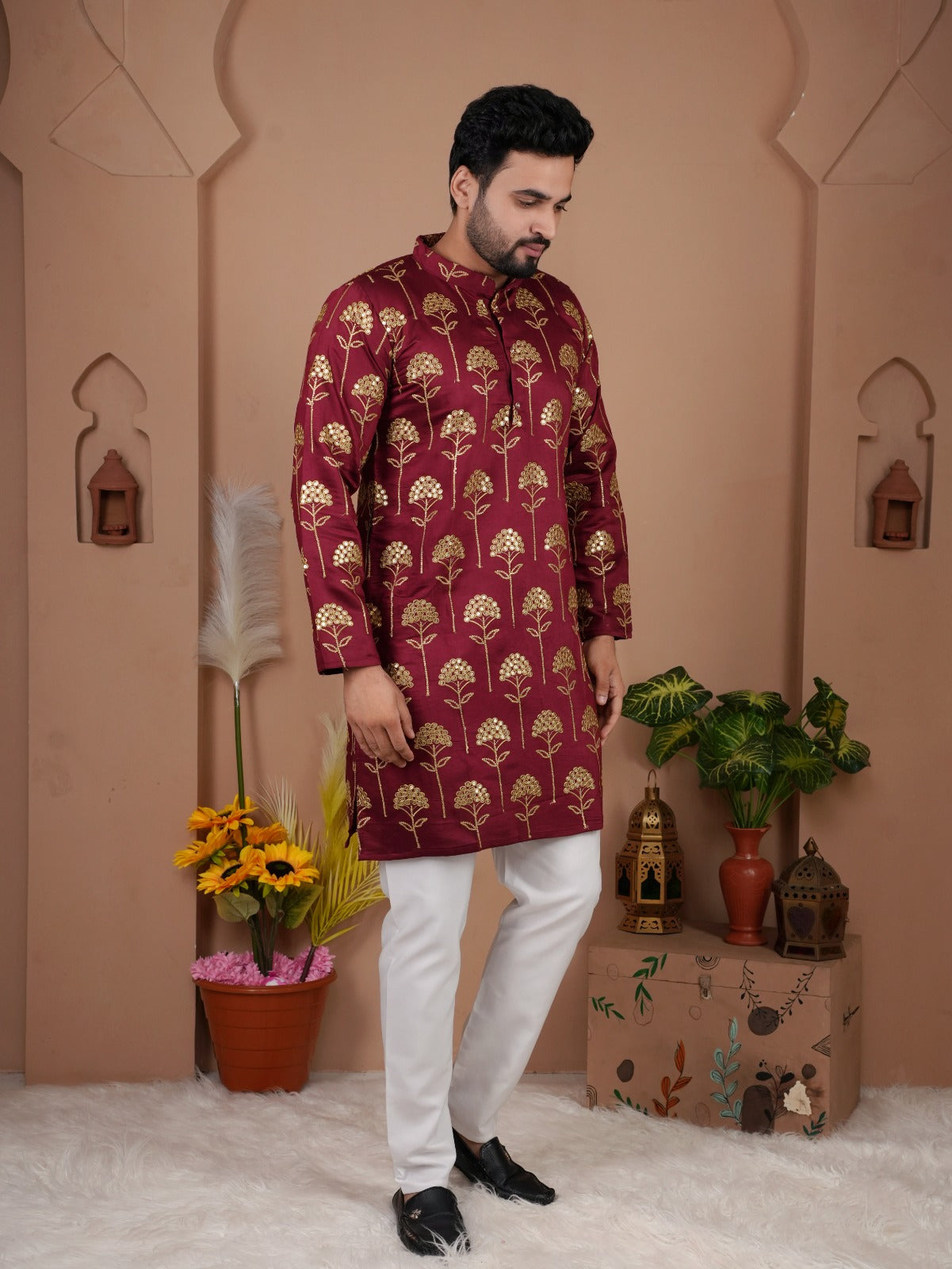 GADHVAL SILK WITH HEAVY EMBROIDERY SEQUENCE WORK
